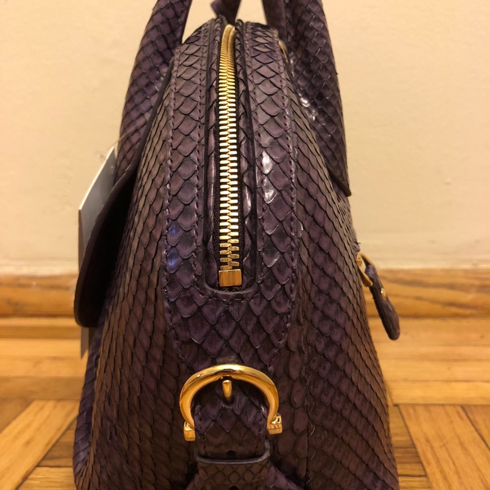 NEW Salvatore Ferragamo Anaconda Snakeskin Satchel - Picture 4 of 10